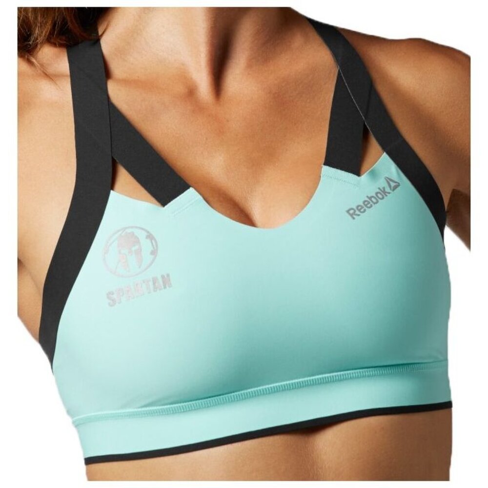 NEW Reebok Spartan Race Reversible Bra, Blue and Black, Size M
